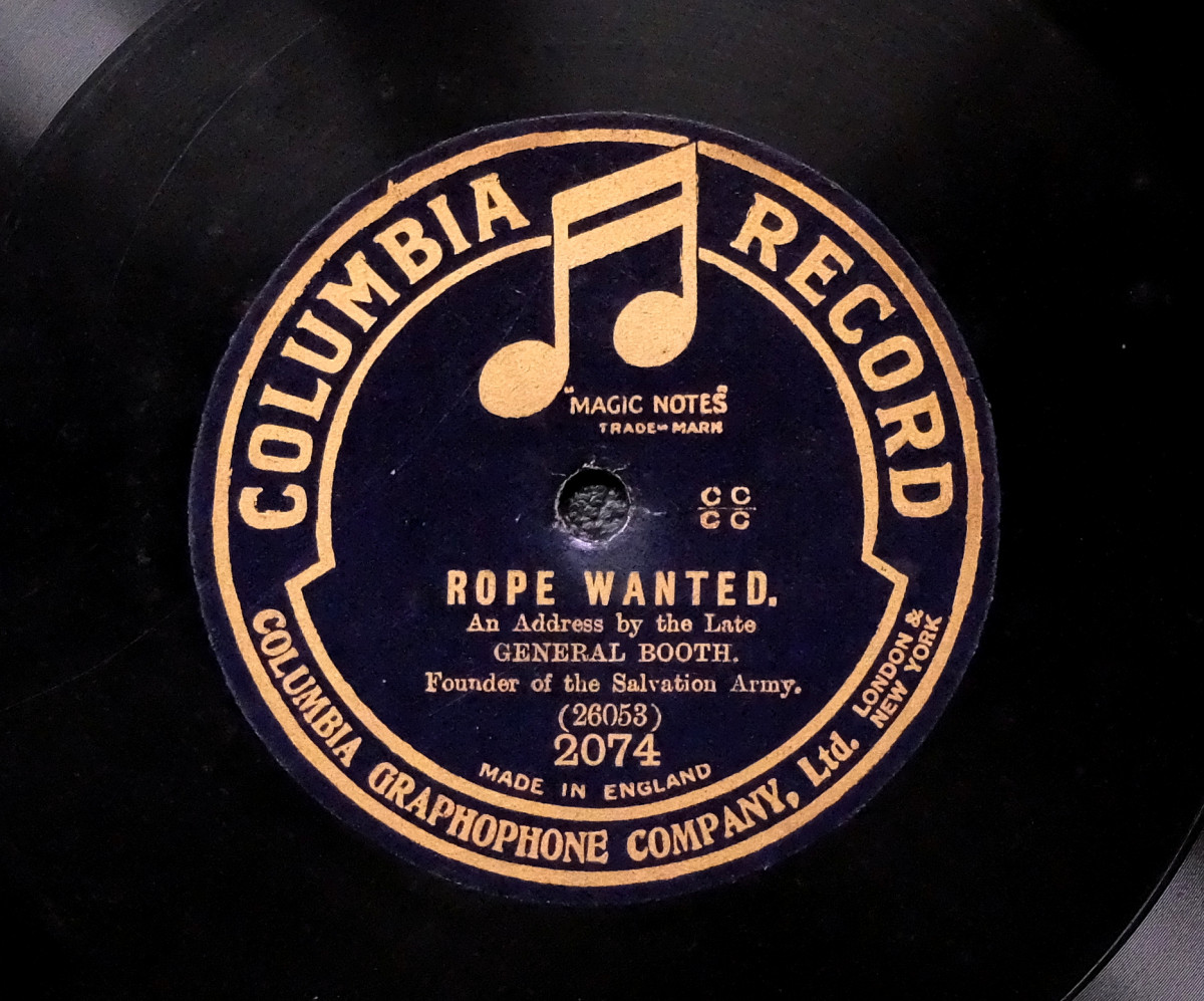 Columbia 78er record with an address by  William Booth