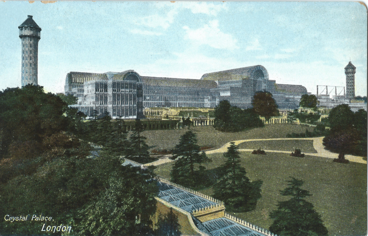 Postcard with the Crystal Palace, London, UK