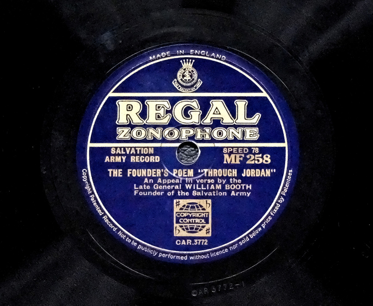 Regal Zonophone record with an appeal by General William Booth