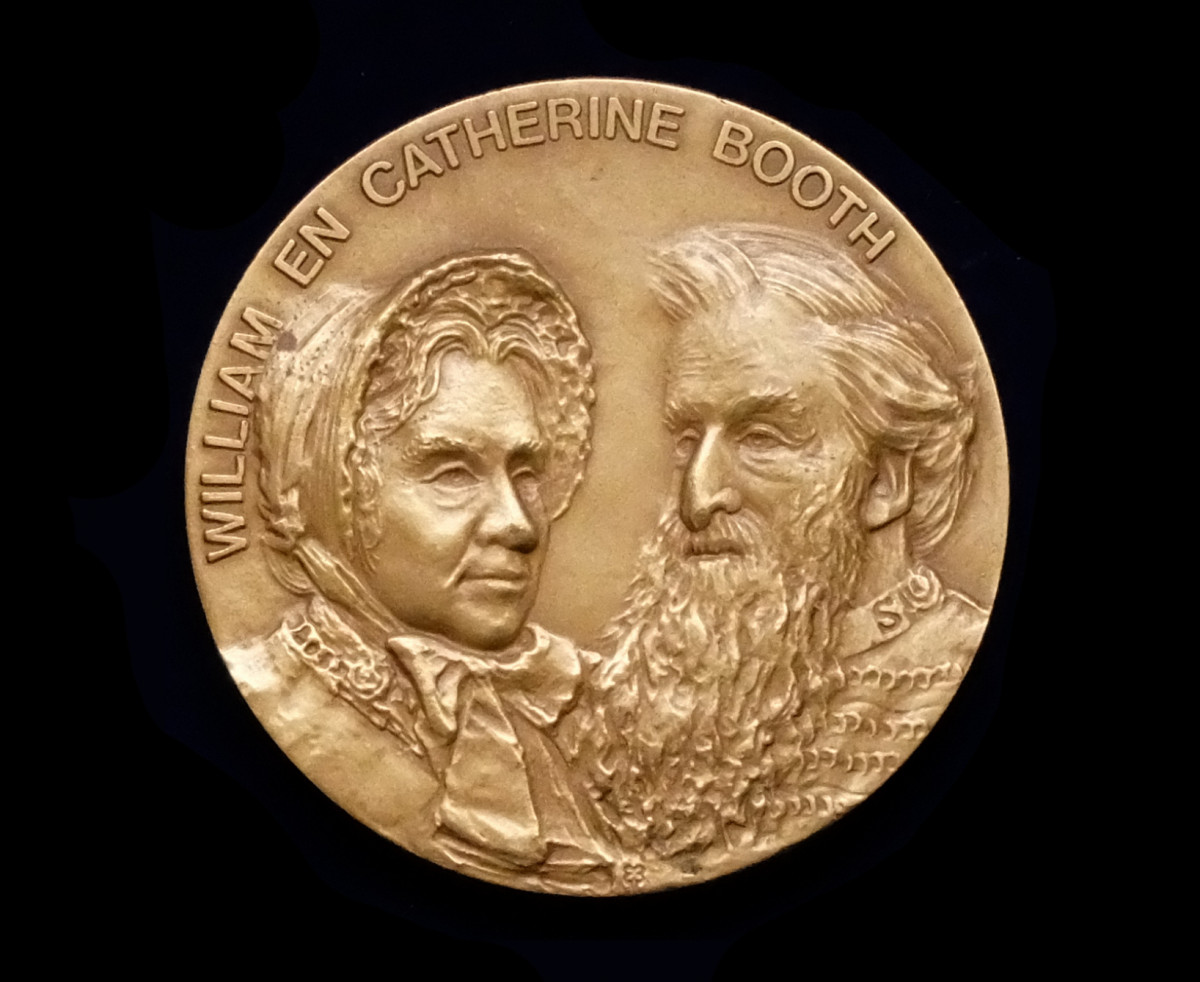 Heilsarmee Medaille mit Porträt von William und Catherine Booth